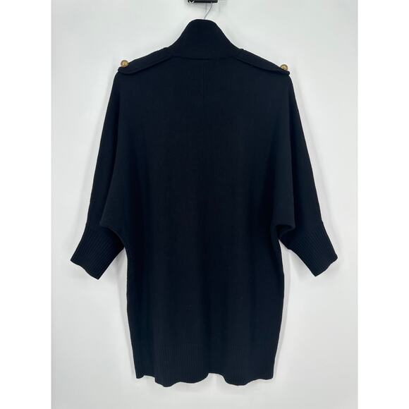 Tory Burch Jacinthe 100% Merino Wool Knit Turtleneck Sweater Dress in Black - Picture 9 of 11